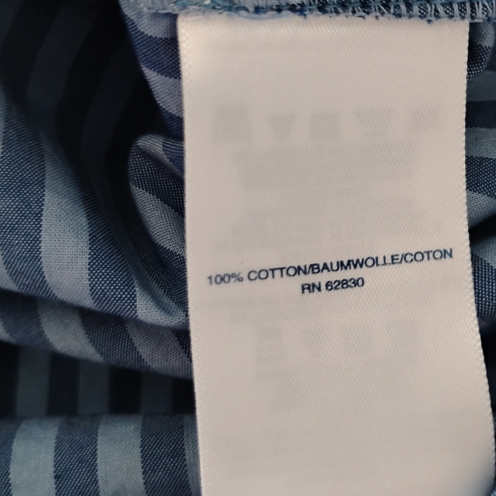 Lands' End Classic Cotton Shirt Dress Ombre Blue Stripe Preppy Size Small - Picture 17 of 17